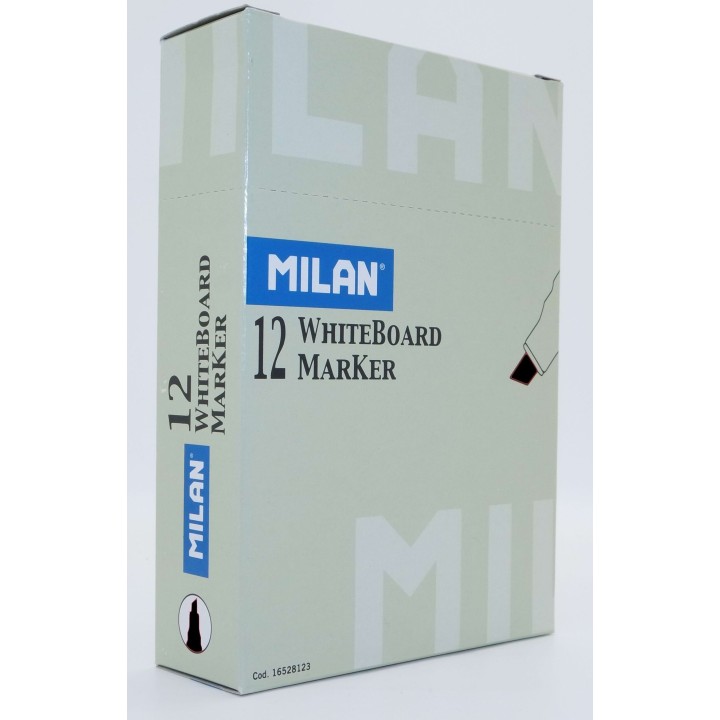 BOITE DE 12 MARQUEURS BISEAUTÉS -NOIR- (MILAN)