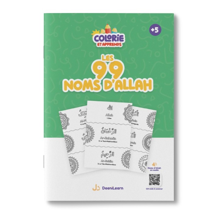 COLORIE ET APPRENDS : LES 99 NOMS D'ALLAH + AUDIO INCLUS (DEENILEARN)