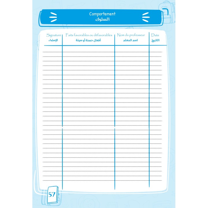 JOURNAL DE CLASSE AR/FR BLEU